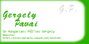 gergely pavai business card